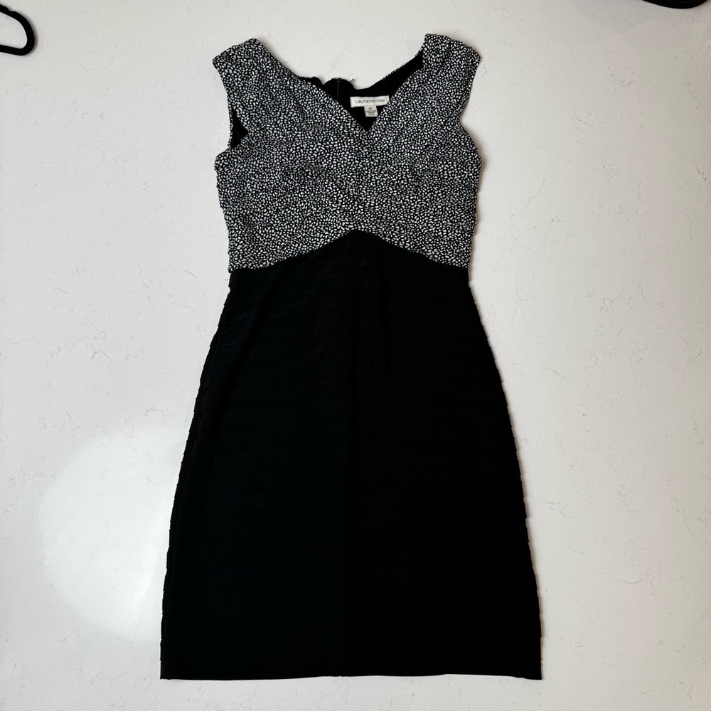 Laura Petites Chic Black and White Mini Dress
